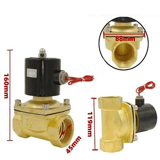 Normally Clos ed All Copper Solenoid Valve Water Valve 220V 24V 12V Air Brass