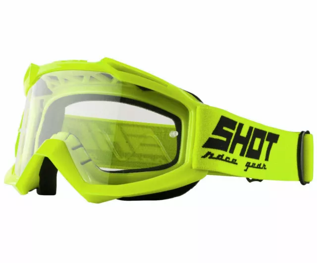 Shot Motocross Brille Mx Enduro - Assault Neongelb Glänzend