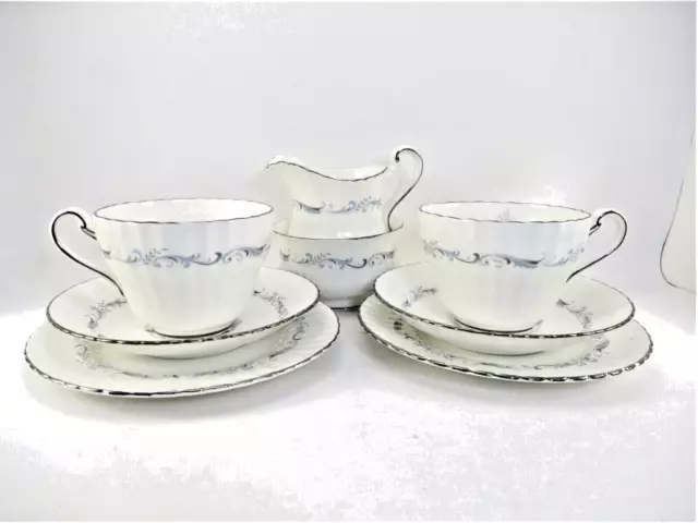 Paragon Teacup Trio Set (X2) plus Creamer Sugar Bowl  Morning Rose Bone China