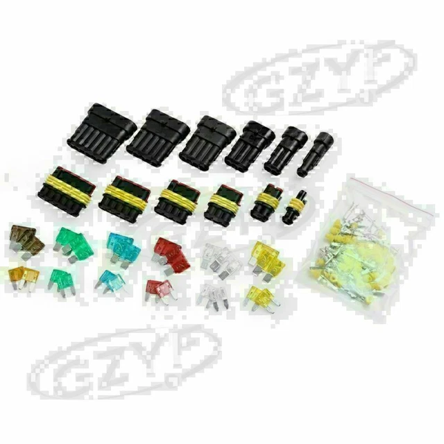 Wasserdicht Elektrischer Steckverbinder Klemme 1/2/3/4/5/6 Pin Weg + Sicherungen