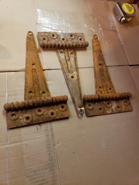 Lot Of 3 Vintage T-strap Barn Hinges 12'×7' 3