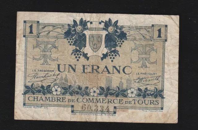 France, 1 Frank, Chambre de Commerce, 1920, Banknote