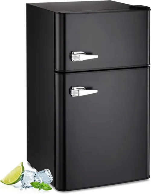 MINI FRIDGE W/ FREEZER Small Compact Refrigerator 2.7 Cu Ft Stainless Steel  NEW