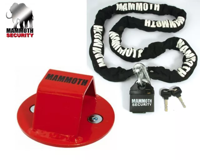 Mammoth Security Lock Chain & Ground Anchor Motorcycle Scooter Quad Bike