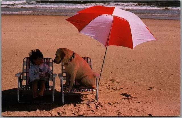 Port Washington, New York Postcard NORTH SHORE ANIMAL LEAGUE Dog / Beach Scene