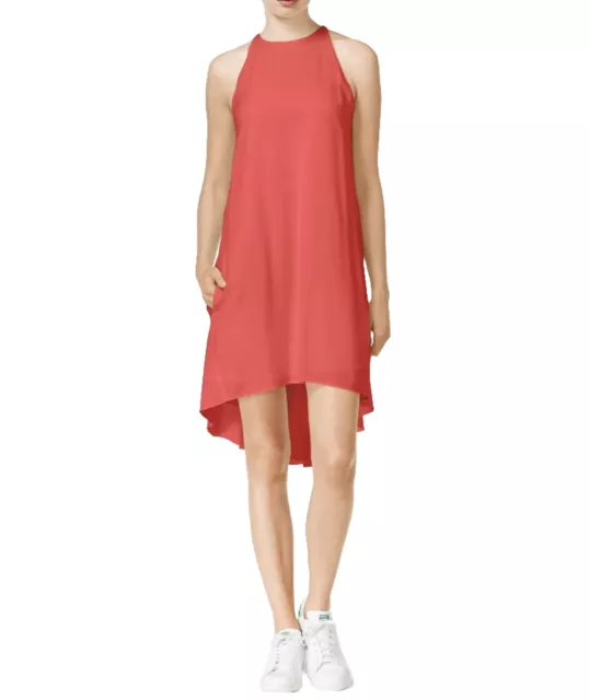 RACHEL Rachel Roy Women's Solid Sleeveless High-Low Trapeze Dress, Medium M