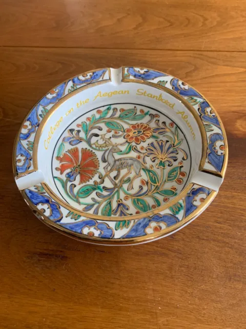 Hand Made signed Greek ashtray from Travel Dynamics Inc . N.Y.  1979 #2