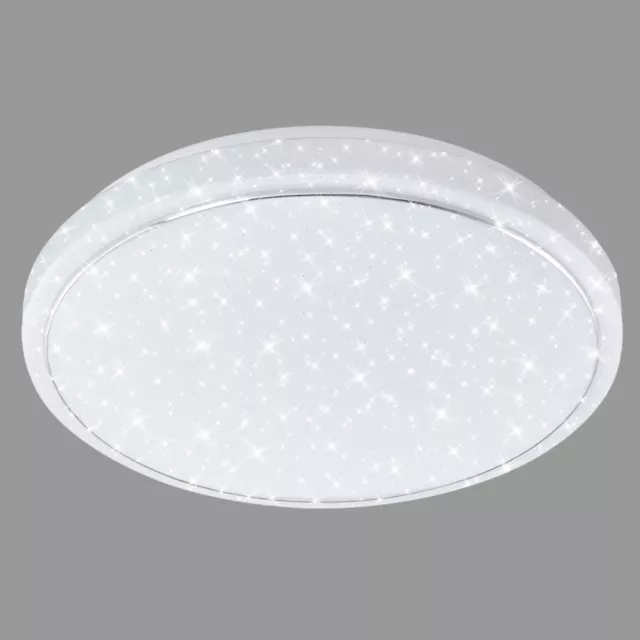 Leuchten LED Deckenleuchte mit Sternen-Dekor inkl. Chromring, Deckenlampe Far...