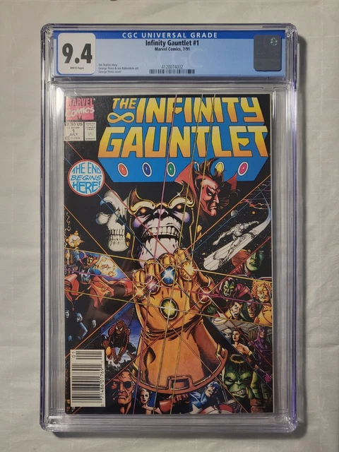 INFINITY GAUNTLET #1 Newsstand CGC 9.4 (1991) Marvel Comics MCU George Perez