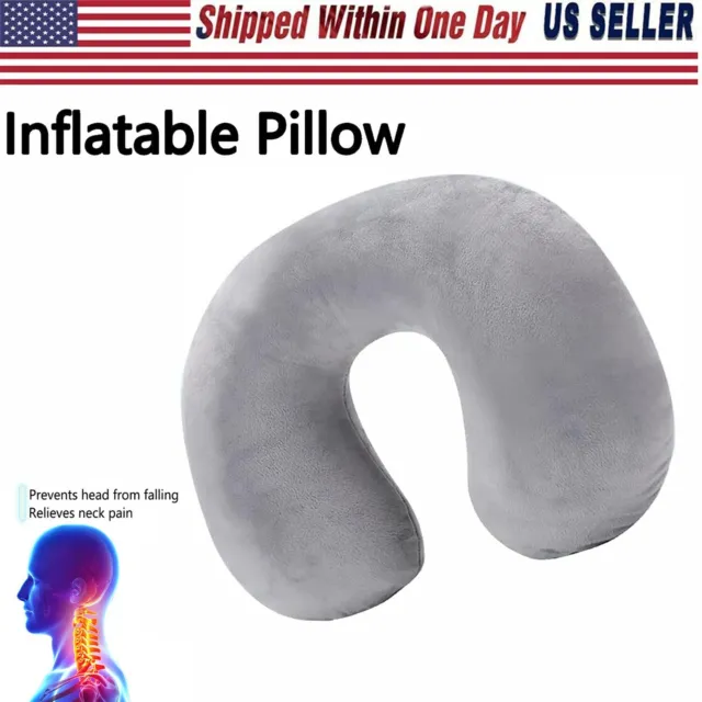 Travel Head Rest Neck Pillow Support Airplane Cushion U Shaped Cervical Inflated
