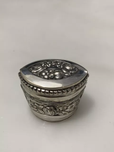 Antique 19th C. German or Dutch Silver Loderein l'eau de la reine Box