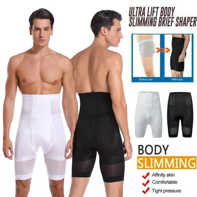Mens High Waist Boxer Shorts Tummy Compression Slimming Body Shaper Girdle  Pants