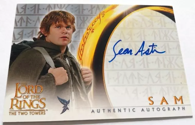 The Lord Of The Rings - The Two Towers Auto Card Sean Astin (Topps 2002) #A50a