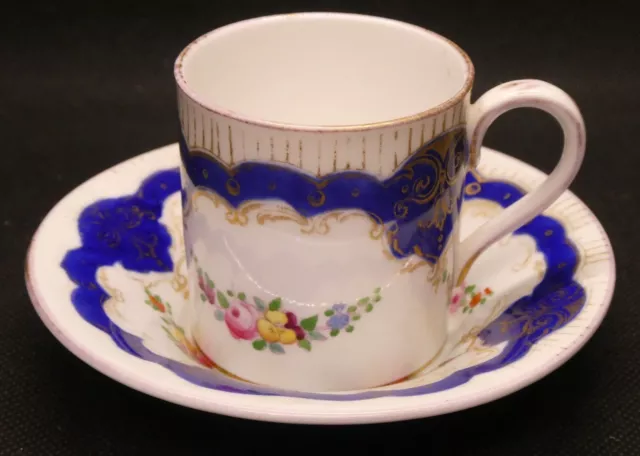 Vintage Crown Staffordshire England Demitasse Coffee Cup and Saucer