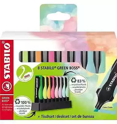 STABILO Textmarker GREEN BOSS Pastel, 8er Tischset