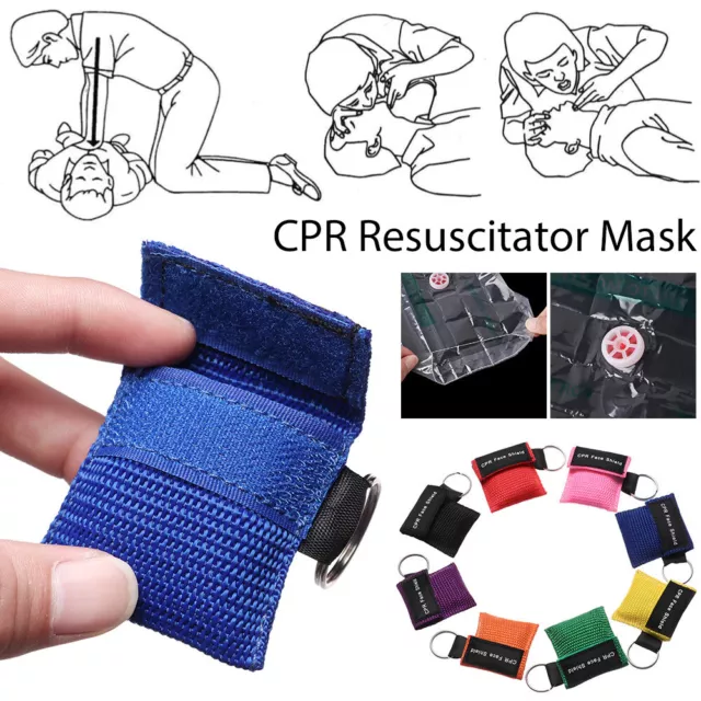 Maschera per Rianimazione Portatile Emergenza CPR Bocca a Bocca Visiera blu