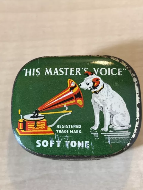 Vintage HMV His Masters Voice Soft Tone Gramophone Needle Tin -  Lots Of Needles