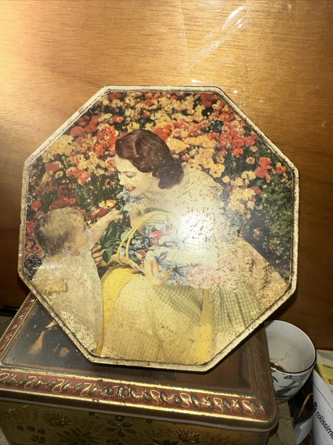 ANCIENNE BOITE EN Tole Fer Lithographiee Publicitaire Traou Mad Pont
