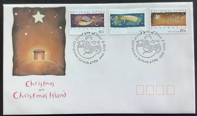 1994 Christmas Island Christmas Set Of 3 on First Day Cover