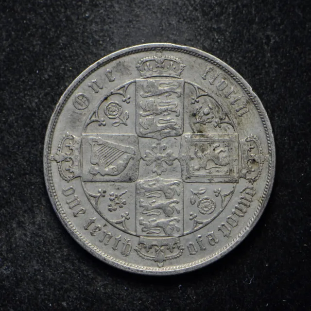 1858 Great Britain  Silver One Florin (cn12076)