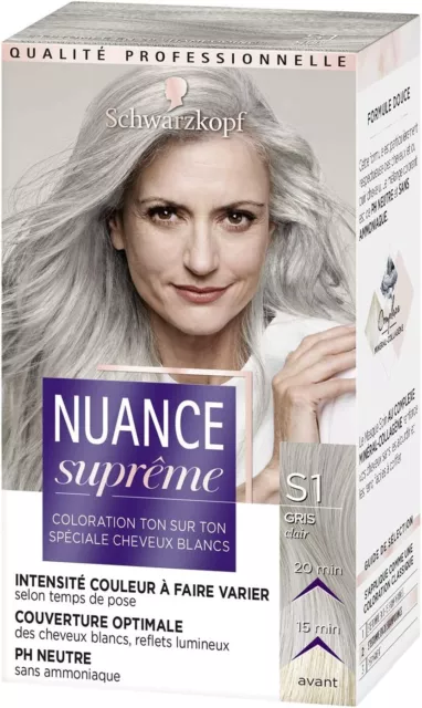 coloration cheveux Schwarzkopf Nuance suprême gris clair S1