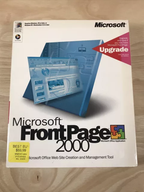 Microsoft Front Page 2000 Upgrade Web Site Creation & Management Tool Sealed Box