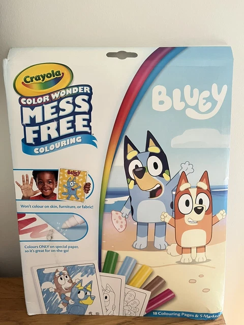 CRAYOLA COLOUR WONDER Bluey, Mess Free Colouring Pages With 5 Markers ...