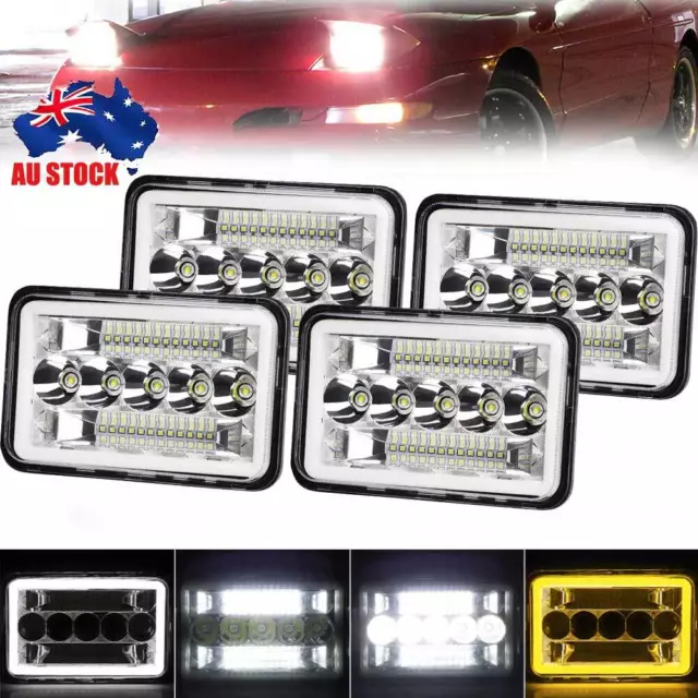 4x LED Headlights 4x6"Inch Sealed Hi/Lo/DRL For Toyota Landcruiser 60 80 Series