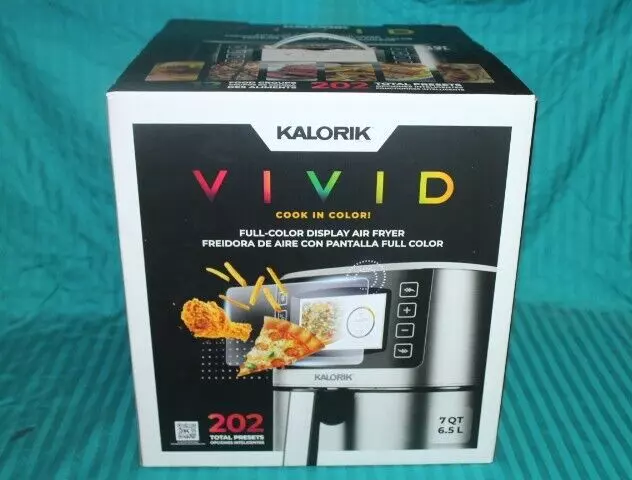 Kalorik VIVID Air Fryer, 7 Quart with Full Color Display and Touch Controls -NEW