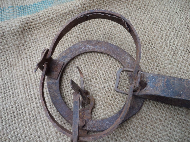 Antique 19Th Century Wrought Iron Animal Trap Blacksmith Hand Forged 2