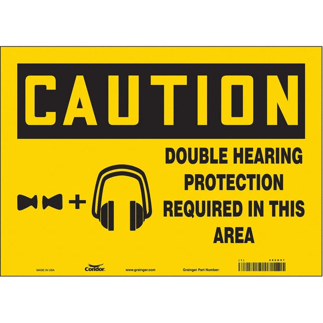 CONDOR 486D97 Safety Sign,10 inx14 in,Vinyl