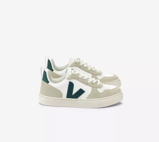 VEJA Chaussures Bébé/Junior Blanc/Vert en Cuir