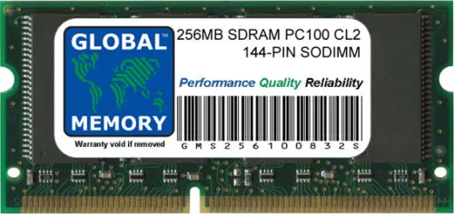 256MB PC100 100MHz 144-PIN SDRAM SODIMM MEMORY RAM FOR LAPTOPS/NOTEBOOKS