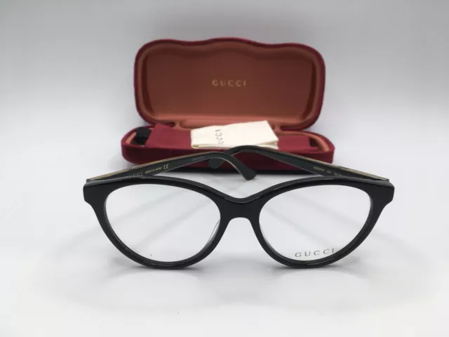 Gucci GG0379O Women's Black Frame Demo Lens Round Eyeglasses 52MM