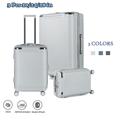 3Piece Luggage Set 20/24/28" Hardside Spinner Suitcase Travel Trolley w/TSA Lock