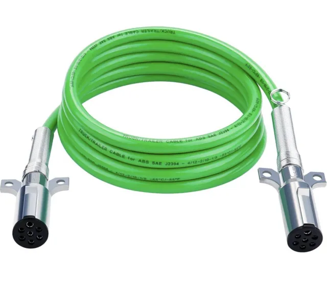 Cable de remolque Cheemuii 7 vías 12 ft ABS cable de alimentación eléctrica resistente cuerda verde