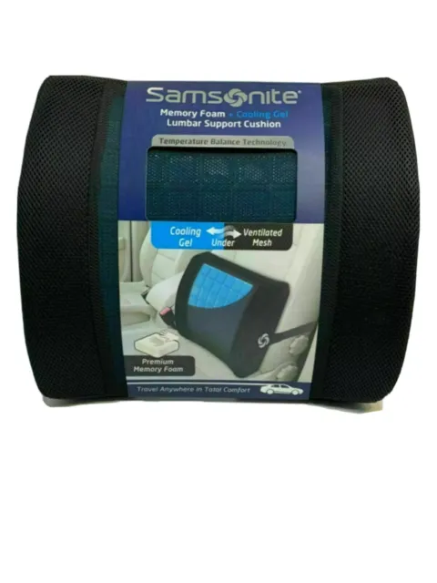 Samsonite, Memory Foam + Cooling Gel Lumbar Support Car Office Chair Cushion