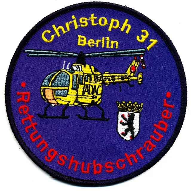 Aufnäher Patch Rettungshubschrauber Christoph 31 BERLIN, alte Art, Bo 105