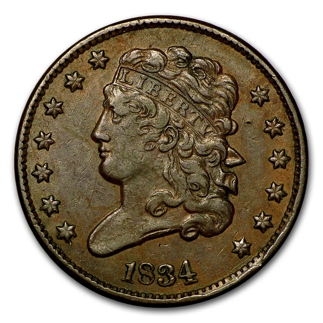 1834 Half Cent XF - SKU#105037