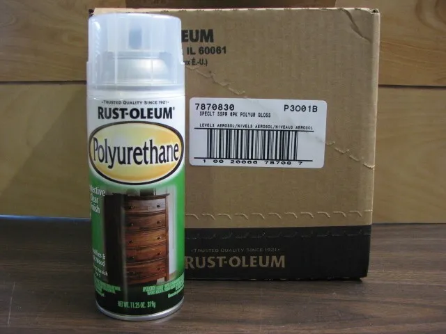 6 - RUST-OLEUM POLYURETHANE GLOSS SPRAY, CLEAR FINISH 11.5oz