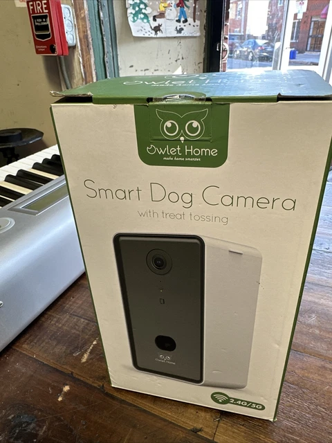 Cámara inteligente para perro Owlet para hogar con golosinas (NEGRA)