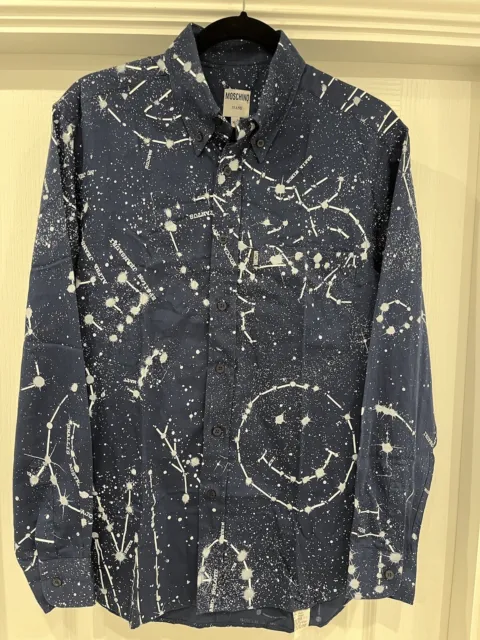 Moschino 1990's Constellation Print Blue Shirt