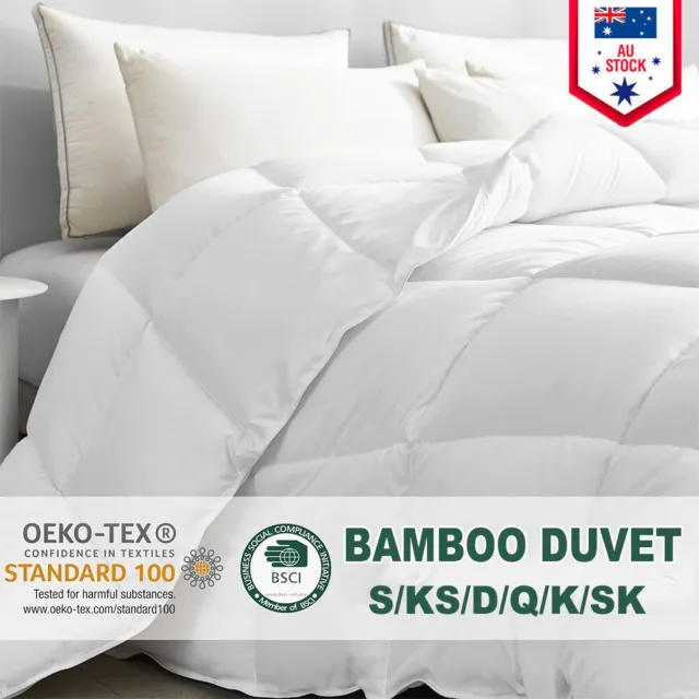 All Size Bamboo Quilt Duvet Doona 100% Bamboo Blend Fill Winter Summer Aus Stock