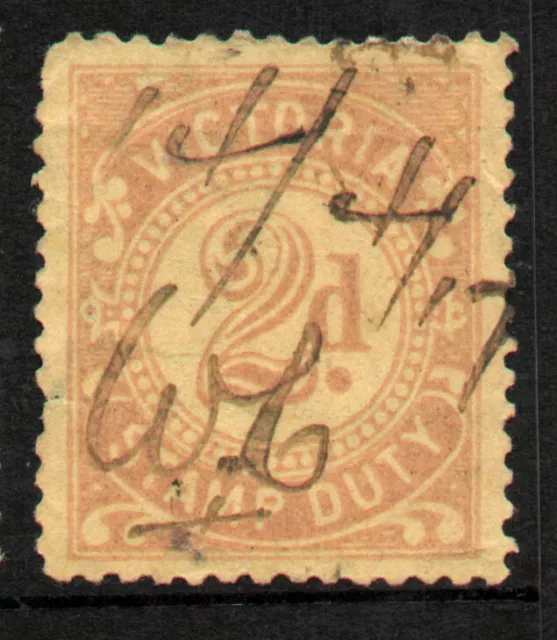 USED HISTORIC 2d " VICTORIA STAMP DUTY " AUSTRALIA