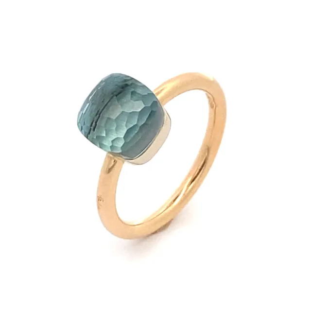 Pomellato Ring "Nudo Petit" 750er Rosegold blauer Topas