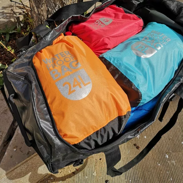 Tear proof Waterproof Sack Bag for Rafting Kayaking and Boating Multiple Colors