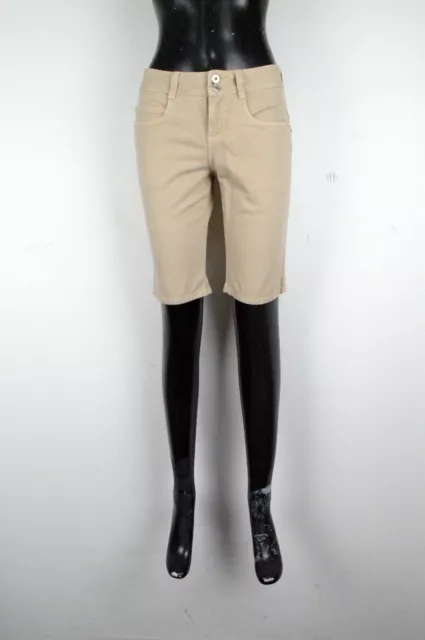 Bermuda Donna Liu Jo Taglia IT40 Pinocchietto Denim Cotone Beige Pantaloncino