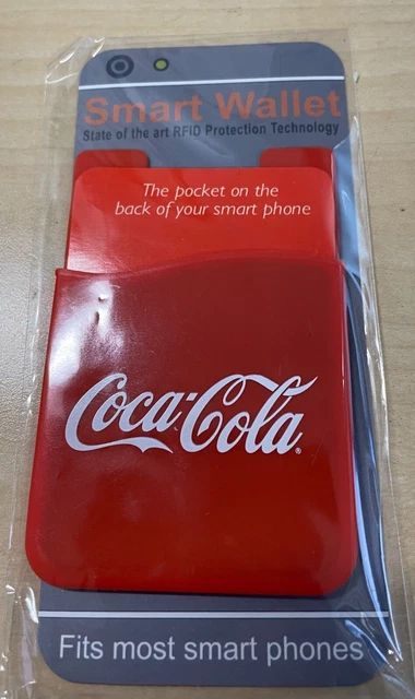 Coca-Cola Self-Adhesive Smart Wallet Cell Phone Card Pocket ~ Brand New!!