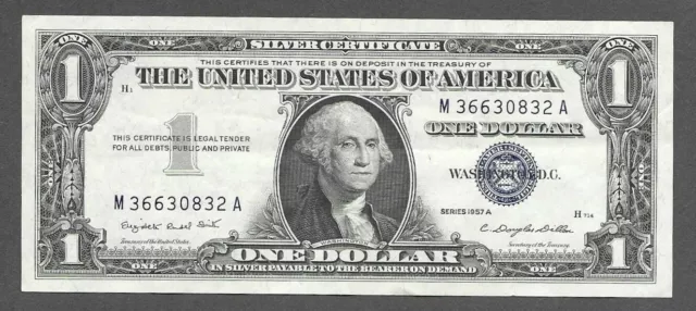 1957-A $1 Silver Certificate Uncirc-Serial #M 36630832 A