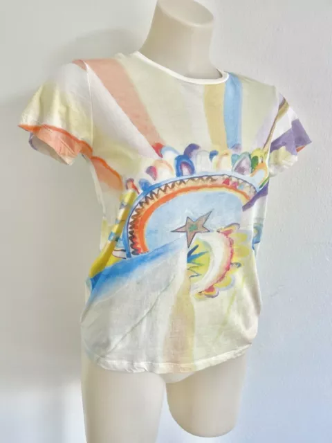 STELLA MCCARTNEY KIDS TEE TOP SIZE 14+ YRS t-shirt cotton watercolour white soft